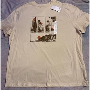NEW‎ Goodfellow & Co Men's Beige Desert Scenes Tee, Size XXL